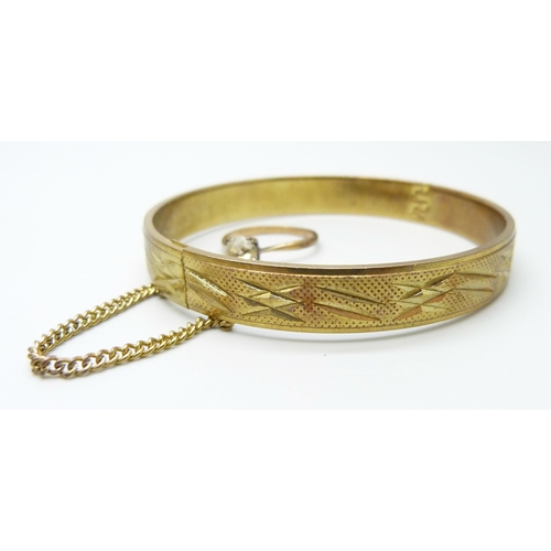 900 - A collection of rolled gold jewellery, watches and a watch bracelet, one bangle a/f