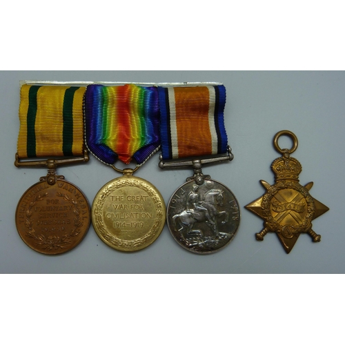 902 - A pair of WWI medals to 403527 1. A.M. R. J. Simons Royal Air Force, a Territorial War Medal For Vol... 