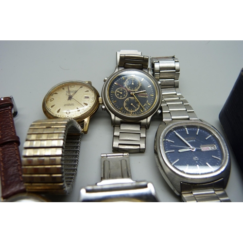 941 - Six wristwatches including Seiko, Citizen, Ramona and silver cased