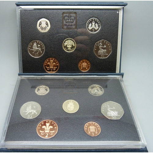 944 - The Royal Mint proof coin sets, 1980, 1981, 1982, 1983, 1984, 1986, 1987 and 1988