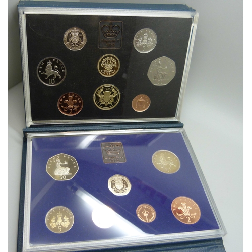 944 - The Royal Mint proof coin sets, 1980, 1981, 1982, 1983, 1984, 1986, 1987 and 1988