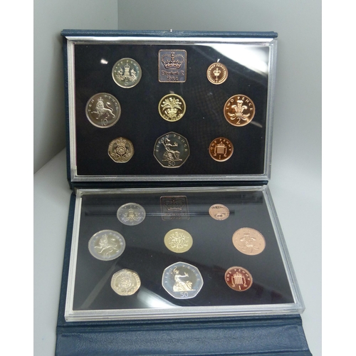 944 - The Royal Mint proof coin sets, 1980, 1981, 1982, 1983, 1984, 1986, 1987 and 1988