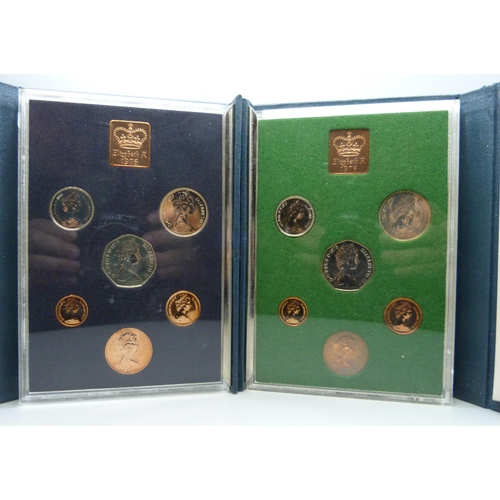 947 - The Royal Mint proof coin sets, 1971, 1974, 1975, 1976, 1978 and 1979