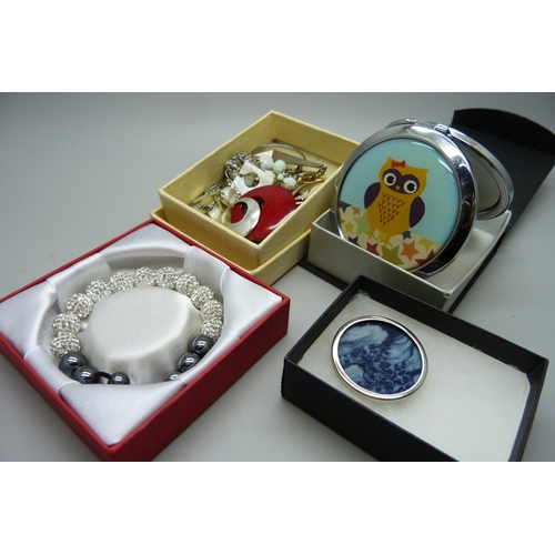 952 - Boxed costume jewellery including Radley bracelet