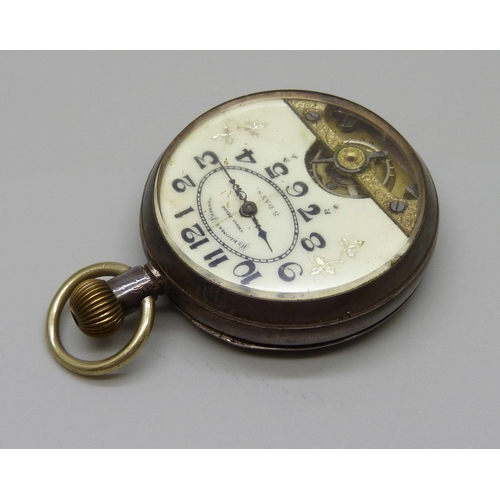 981 - A silver cased Hebdomas 8-Days top-wind pocket watch