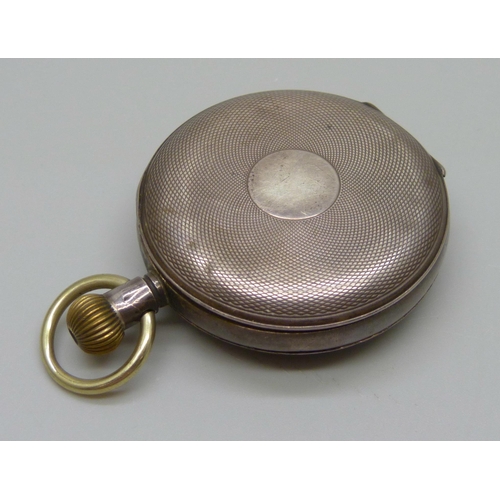 981 - A silver cased Hebdomas 8-Days top-wind pocket watch