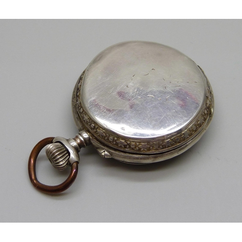 982 - A silver top-wind pocket watch, the case hallmarked Birmingham 1879