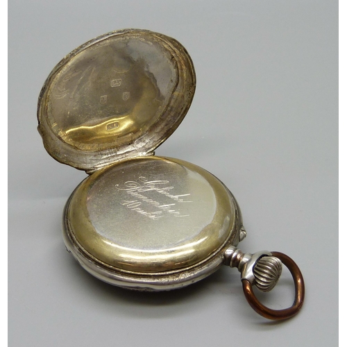 982 - A silver top-wind pocket watch, the case hallmarked Birmingham 1879