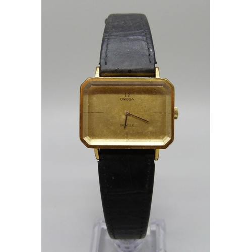 992 - An Omega DeVille 'Emerald' unisex wristwatch, back bears inscription dated 1973, 31mm case