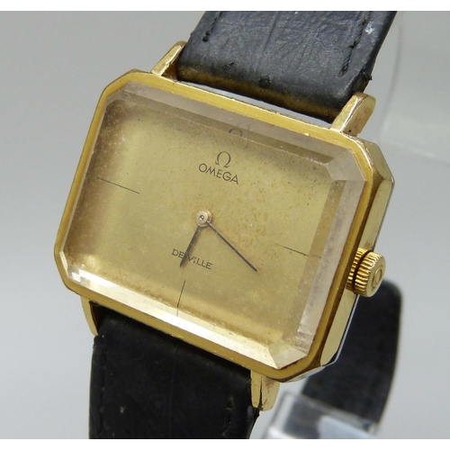 992 - An Omega DeVille 'Emerald' unisex wristwatch, back bears inscription dated 1973, 31mm case