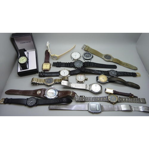 1109 - A collection of wristwatches including Timex, Seiko and Ingersoll