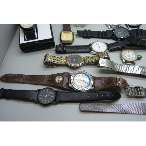 1109 - A collection of wristwatches including Timex, Seiko and Ingersoll