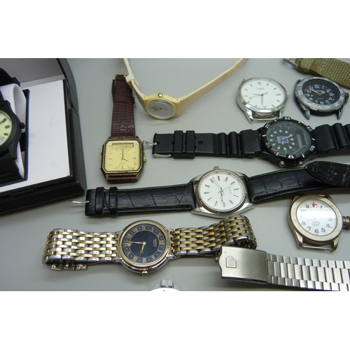 1109 - A collection of wristwatches including Timex, Seiko and Ingersoll