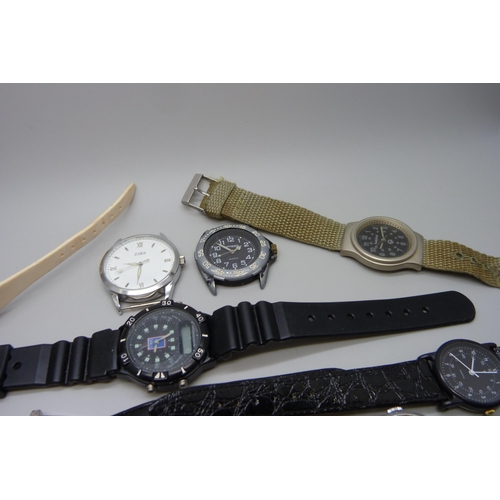 1109 - A collection of wristwatches including Timex, Seiko and Ingersoll