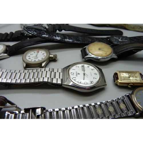 1109 - A collection of wristwatches including Timex, Seiko and Ingersoll