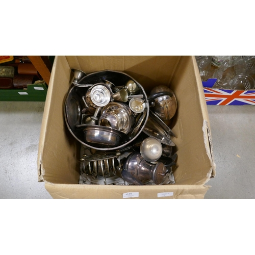 1130 - A collection of plated ware including a large bowl, teapots, goblets, etc. **PLEASE NOTE THIS LOT IS... 