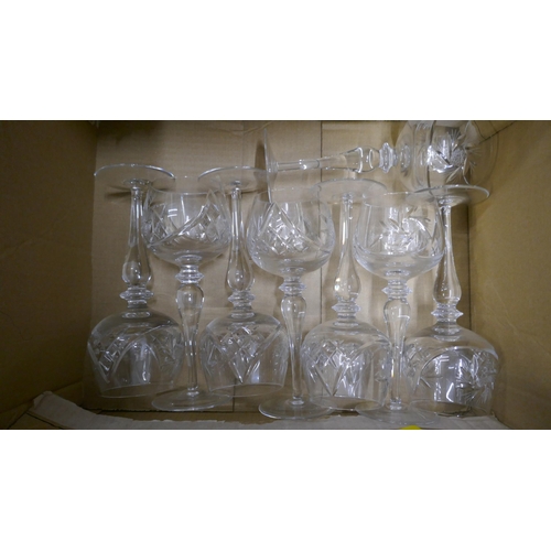 1138 - Three boxes of assorted glassware and a Noritake Sonia pattern tea service **PLEASE NOTE THIS LOT IS... 