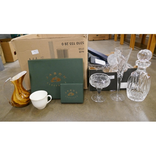 1148 - A collection of glassware including cut crystal, plated ware in boxes, a Royal Worcester Strawberrie... 