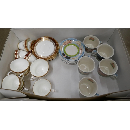 1153 - A tea service and six Martin Wiscombe Dunoon On The Farm cups and saucers **PLEASE NOTE THIS LOT IS ... 