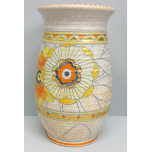 601 - A Charlotte Rhead Crown Ducal vase, 22cm