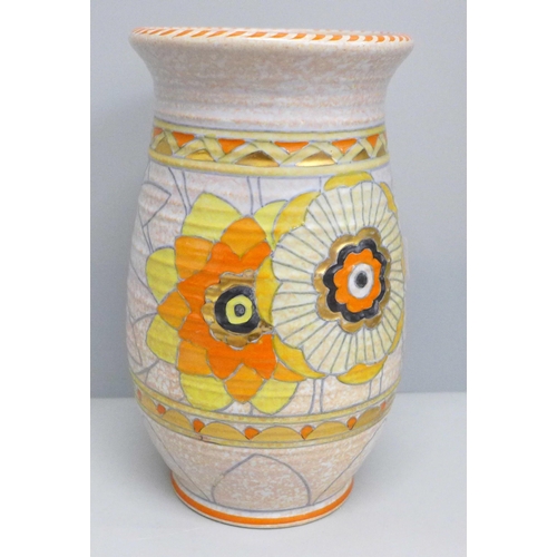 601 - A Charlotte Rhead Crown Ducal vase, 22cm