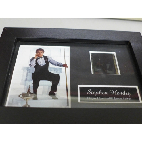 602 - A Stuart Pearce signed photograph, mounted and framed with COA and a Stephen Hendry original Sportsc... 