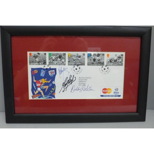 606 - Football, a signed Euro ‘96 First Day cover, framed, Bobby Robson