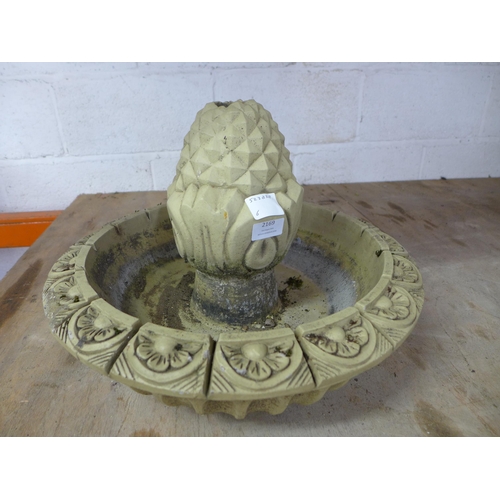 2313 - A stone effect concrete water feature - missing pedestal base and pump