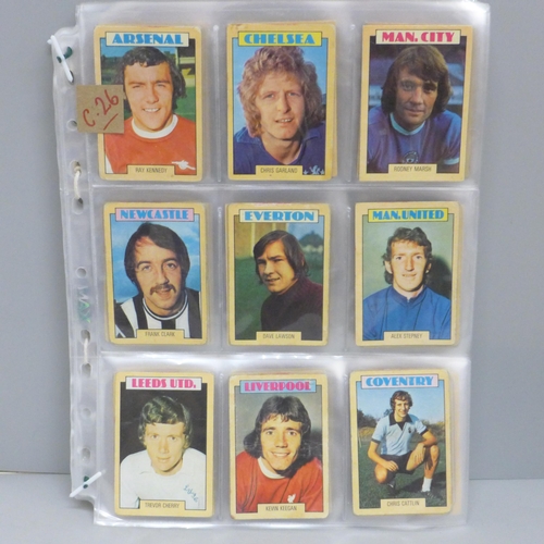 610 - A collection of A&BC Gum, 1973, Footballer cards (blue back), series 1 and series 2, the entire issu... 