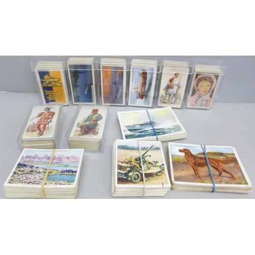 622 - Cigarette cards; twelve sets of cigarette cards including Carreras (History of Naval Uniforms, Histo... 