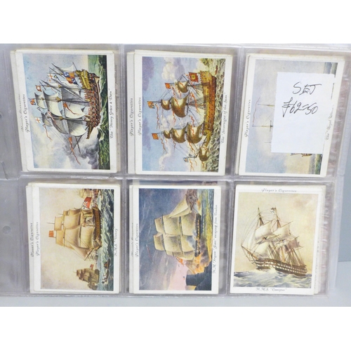 624 - Cigarette cards; nine complete Players large sets, including Fables of Aesop, Yachts, Cries of Londo... 