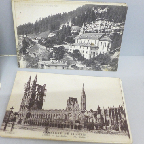 626 - A collection of postcards, WWI period, funeral of Edward VII, Ypres, etc., approximately 50