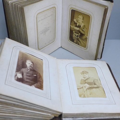 640 - Two Cartes-de-visites albums, with family portraits