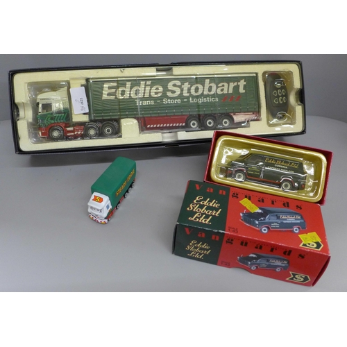 644 - A Corgi model Eddie Stobart, Limited Edition 'Lights and Sounds', 34.5cm, a Vanguard model, both box... 