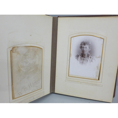 664 - Three Cartes-de-visites albums, one with portraits, one larger part full and one empty