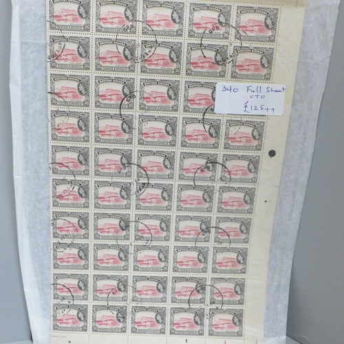 665 - Stamps; twenty-one sheets of stamps, some duplication