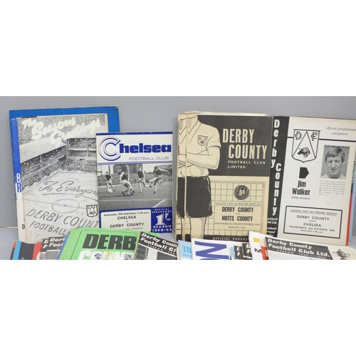 674 - Football memorabilia; 83 Derby County home and away programmes, 1960 to 1976