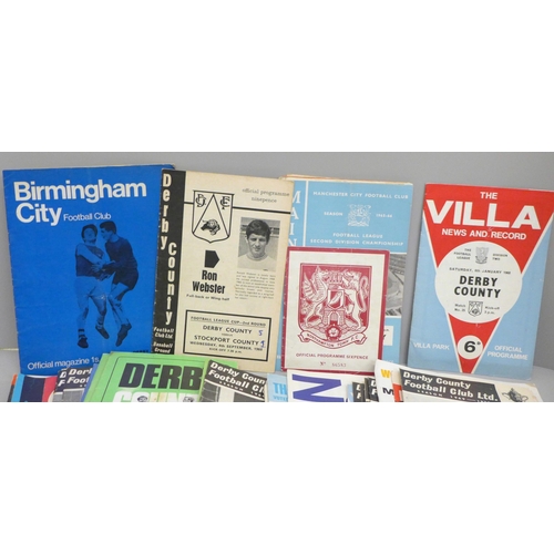 674 - Football memorabilia; 83 Derby County home and away programmes, 1960 to 1976