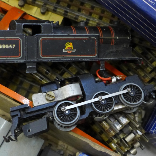 707 - A collection of Hornby Dublo model rail, wagons, track, level crossing, Breakdown Crane, carriages, ... 