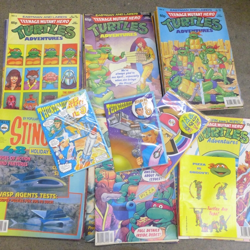 726 - A collection of Wasp Stingray comics and Teenage Mutant Hero Turtles