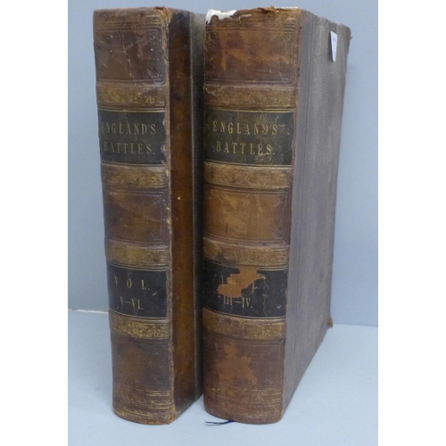 730 - Two volumes, England's Battles, V-VI and III-IV