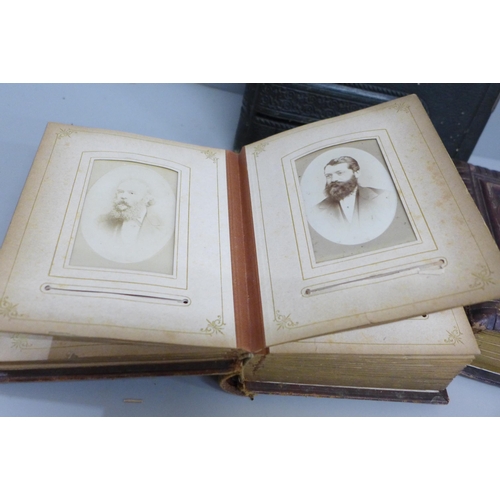 731 - Three albums of Cartes-de-visites, one full, two part full, mainly portraits