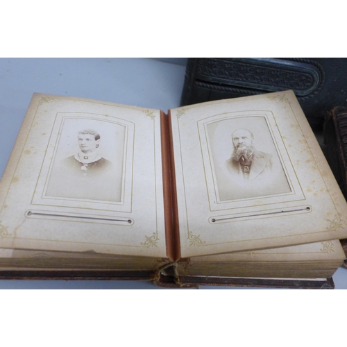 731 - Three albums of Cartes-de-visites, one full, two part full, mainly portraits