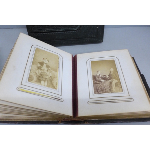 731 - Three albums of Cartes-de-visites, one full, two part full, mainly portraits