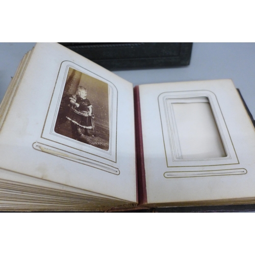 731 - Three albums of Cartes-de-visites, one full, two part full, mainly portraits