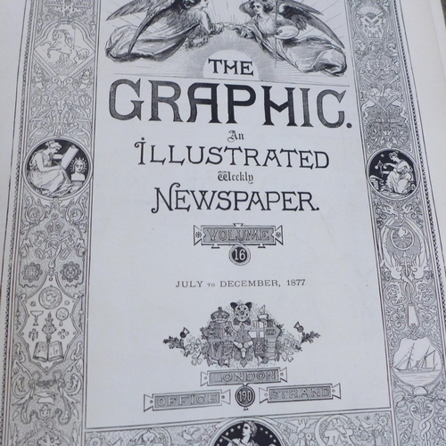 737 - A hard bound volume of 'The Graphic, an illustrated weekly newspaper', (July to December 1877), 620 ... 