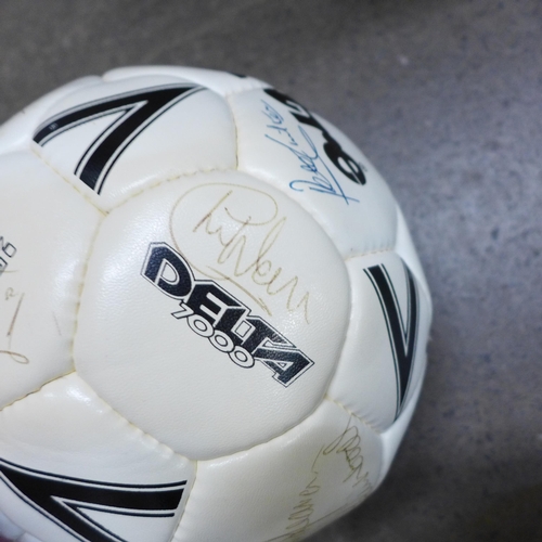 738 - A signed football, circa 1988, signed by England and Scotland players including Peter Shilton, Chris... 