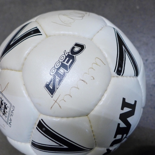 738 - A signed football, circa 1988, signed by England and Scotland players including Peter Shilton, Chris... 