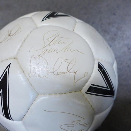 738 - A signed football, circa 1988, signed by England and Scotland players including Peter Shilton, Chris... 