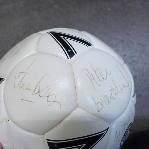 738 - A signed football, circa 1988, signed by England and Scotland players including Peter Shilton, Chris... 